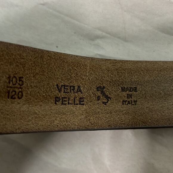 VERA PELLE ITALIAN LEATHER BELT WITHOUT BUCKLE. - Picture 5 of 6